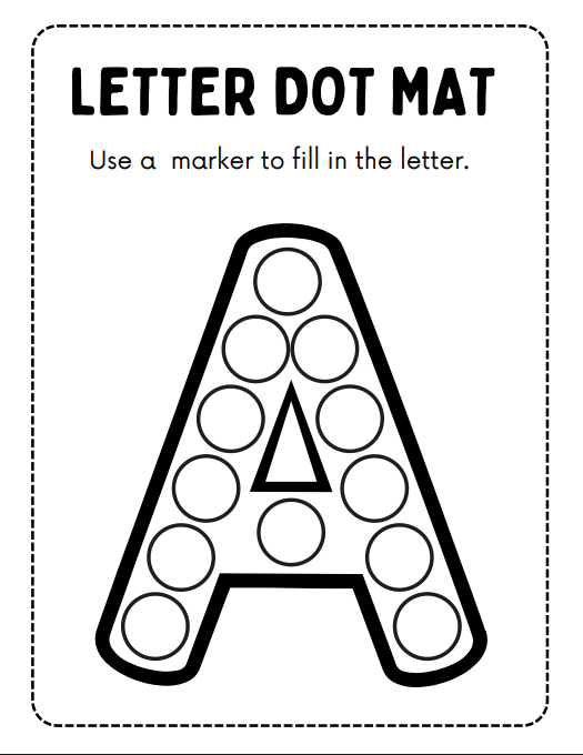 Letter A Dot Marker Activity