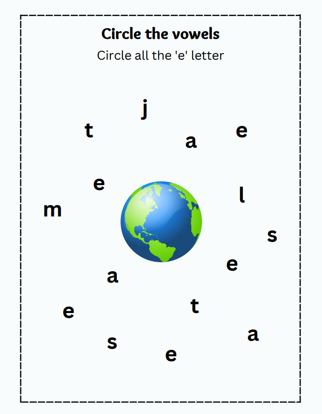 Circle the Letter 'e' Worksheet